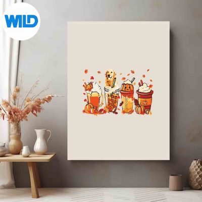 GoldenRetrieverAutumnFallPumpkinTruckMappethanksgivingLoveposter