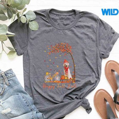 GoldenRetrieverAutumnFallPumpkinTruckLovetshirt