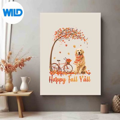 GoldenRetrieverAutumnFallPumpkinTruckCuteposter