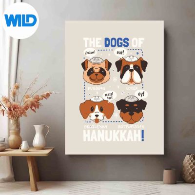 FunnyHanukkahDogPunDogLoversHanukkahChanukahJewishposter