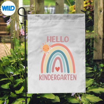 BohoRainbowHeartTeachersHelloKindergartenflag