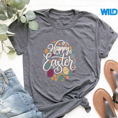 HappyEasterDayColorfulDyeEggHuntingCutetshirt