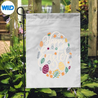 HappyEasterDayColorfulDyeEggHuntingCuteflag