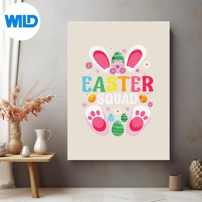 EasterSquadFamilyMatchingEasterDayBunnyEggHuntGroupposter