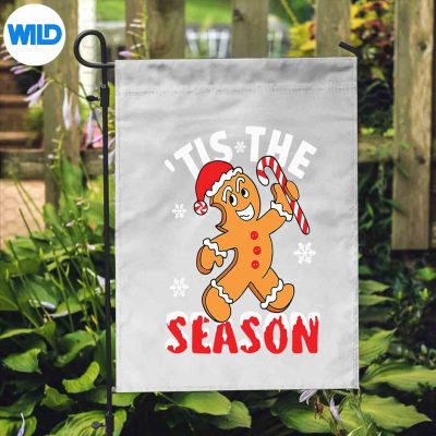 TisTheSeasonFunnyGingerbreadManCandyChristmasPajamaflag