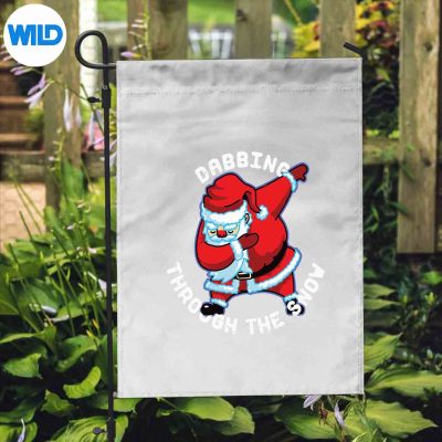 SantaDabbingThroughTheSnowFunnyChristmasflag