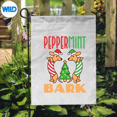 DachshundDoxiePeppermintBarkCuteChristmasXmasflag