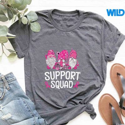 SupportSquadGnomesRibbonBreastCancerAwarenessWarriortshirt