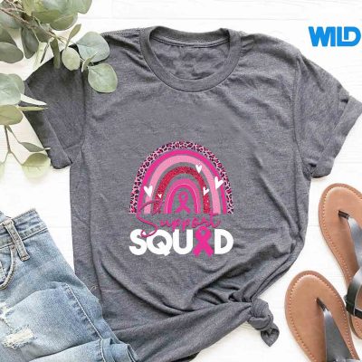 SupportSquadBreastCancerAwarenessSurvivorPinkRainbowtshirt