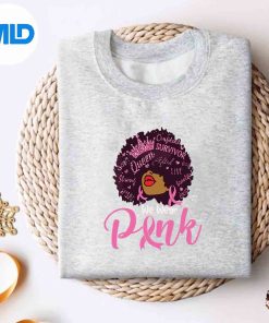 In October We Wear Pink Black Girl Breast Cancer Awareness Retro SVG PNG