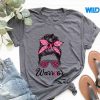 WarriorBreastCancerAwarenessSupportSquadMessyBunGirltshirt