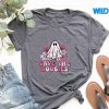 RetroSaveTheBoobiesCuteGhostHalloweenBreastCancertshirt