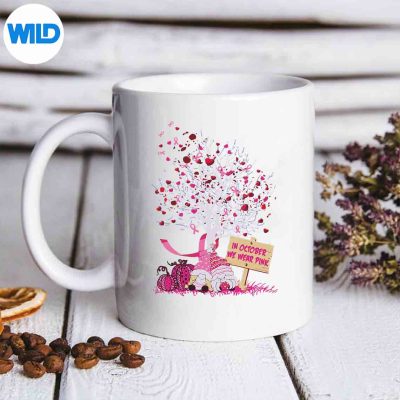 InOctoberWeWearPinkTreeGnomeBreastCancerAwarenessmug