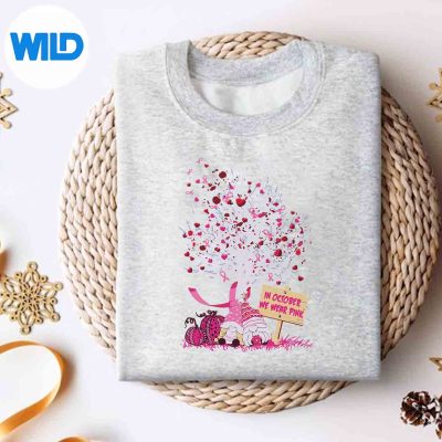 InOctoberWeWearPinkTreeGnomeBreastCancerAwarenesssweater