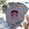 BackThePinkBreastCancerAwarenessMessyBunPinkRibbontshirt