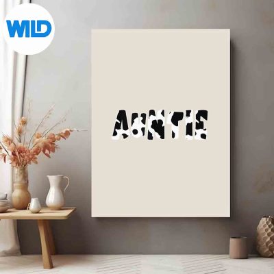 AuntieCowPrintCowPatternposter