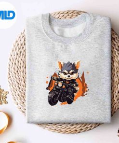 Biker Alaskan Klee Kai Dog Riding Motorcycle SVG PNG Download