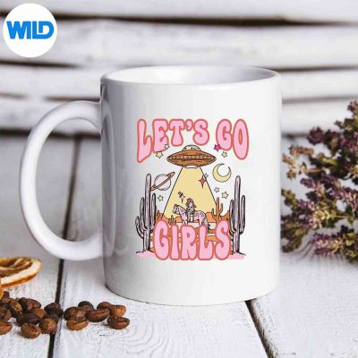 LetsGoGirlsWesternSpaceDesertCowgirlBachelorettemug