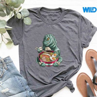KawaiiKaijusAnimeCuteKaijuJapaneseRamenNoodlestshirt