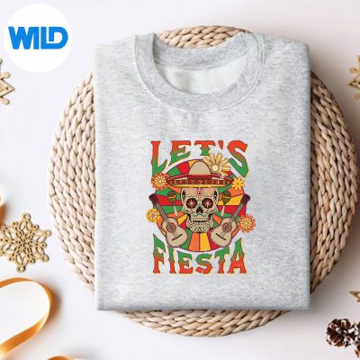 LetsFiestaSugarSkullCincoDeMayoSkullMexicanPartysweater