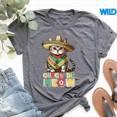 FelizCincoDeMayoCuteMexicanCatSombreroFiesta5Mayotshirt