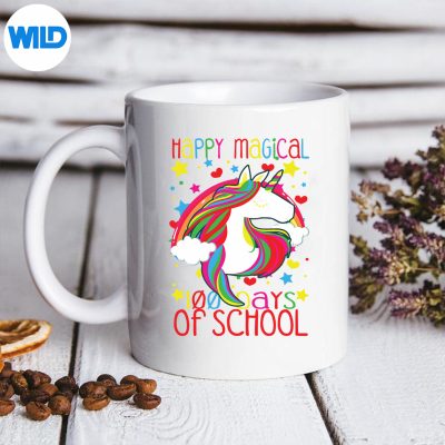 UnicornRainbow100thDaysHappyMagical100DaysOfSchoolmug