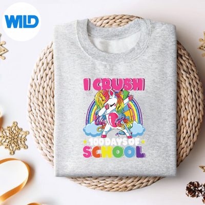ICrush100DaysOfSchool100thDayUnicornDabbingsweater