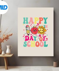Happy 100th Day Of School Teacher Retro Groovy 100 Days Silhouette SVG PNG Cut File