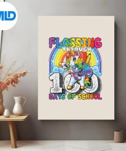 Flossing Through 100 Days Of School Flossing Unicorn Silhouette SVG PNG