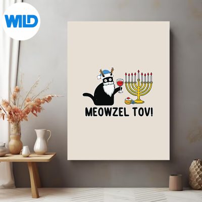 MeowzelTovJewishCatorahHanukkahChanukahChristmasposter