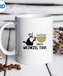 Meowzel Tov Jewish Catorah Hanukkah Chanukah Christmas Silhouette SVG PNG Cut File