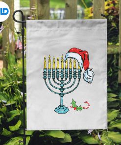 Alternative view of Menorah Santa Hat Chanukah Hanukkah Jewish Christmas Pajama Silhouette SVG PNG