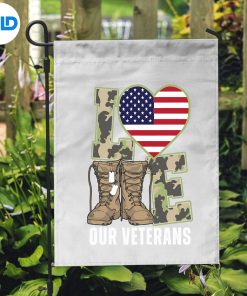 Alternative view of Love Our Veterans Support Our Veterans Veteran Flag Digital Download
