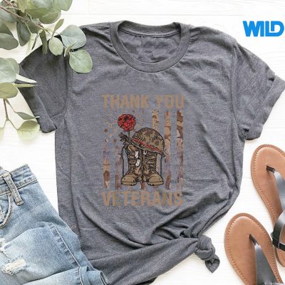 CamouflageUsaFlagThankYouVeteransFortshirt