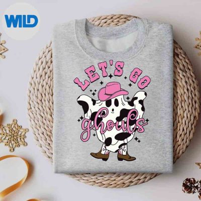 LetsGoGhoulsCowGhostWesternCowgirlHowdyHalloweensweater