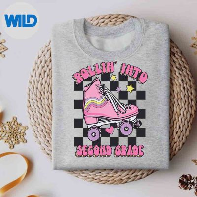 Rolling Into Second Grade Groovy Pink Skate Back To School SVG PNG Download 5 RollingIntoSecondGradeGroovyPinkSkateBackToSchoolsweater