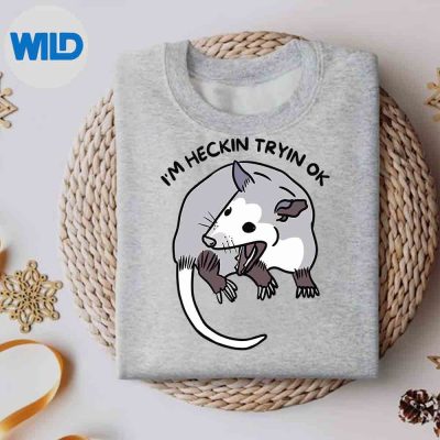 OpossumScreamingImHeckinTryinOkStreetTrashCatsweater