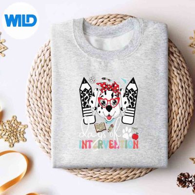 101DaySchoolInterventionTeacher100DaysSmarterDogsweater