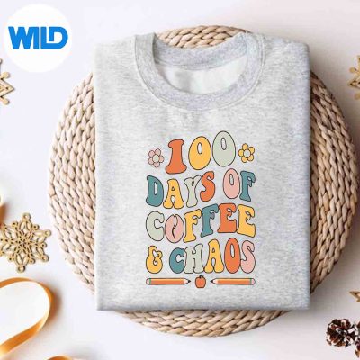 100DaysOfCoffeeAndChaosRetroCute100thDayOfSchoolsweater