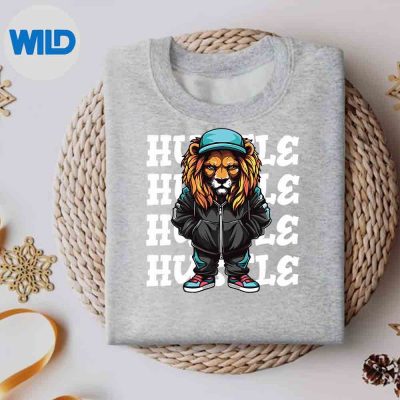 HipHopLionHustleMoneyUrbanAnimalStreetwearsweater