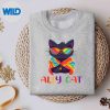 AllyCatLgbtGayRainbowPrideFlagCatLoversweater