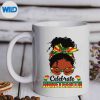 CelebrateJuneteenth1865MessyBunGlassesBlackmug