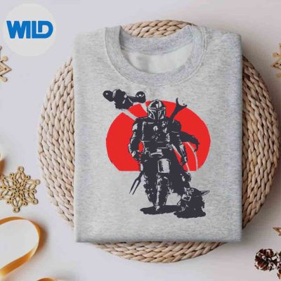 StarWarsTheMandalorianTheChildRedSunInkPortraitsweater