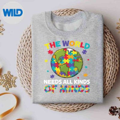 All Kinds Of Minds Autism Awareness Earth Day Autistic SVG PNG Digital Design 5 AllKindsOfMindsAutismAwarenessEarthDayAutisticsweater