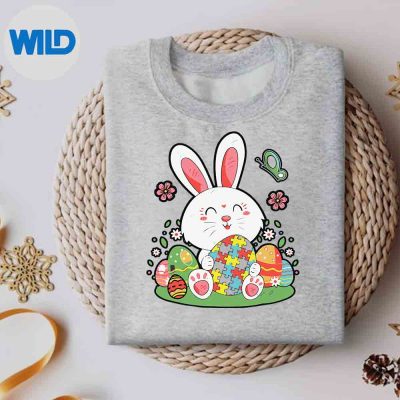 AutismAwarenessPuzzleEasterBunnyEggsEastersweater