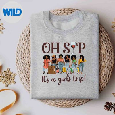 OhSipItsAGirlsTripFunWinePartyBlackQueensweater