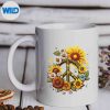HippieDaisyPeaceSignRetroFlowerSunflowerLoversmug