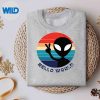 HelloWorldAlienPeaceSignRainbowSunsetsweater