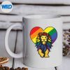 GayPrideLionLgbtqCoolAnimalRainbowFlagColorAllymug