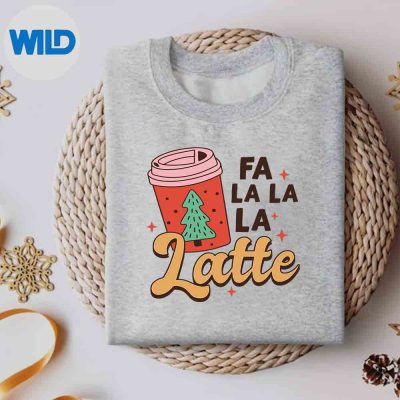 Fa La La La Latte Funny Christmas For Coffee Lovers Silhouette SVG PNG Cut File 5 FaLaLaLaLatteFunnyChristmasForCoffeeLoverssweater
